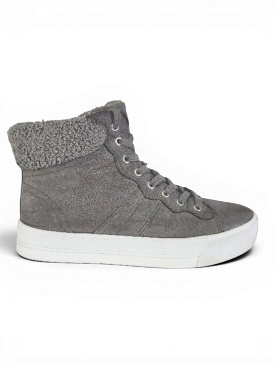 Marc Fisher Shoes - MARC FISHER Grey Suede High Top Sneakers Shearling Lined Dapyr 9m
